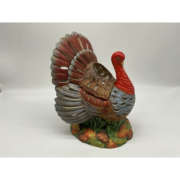 PartyLite 10" Turkey Tea Light Candle Holder Thanksgiving Table Setting wo/ Box - Picture 4 of 10